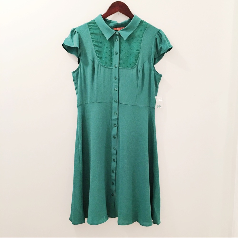 ModCloth Dapper Dance Partner Shirt Dress Jade - Picture 2 of 8